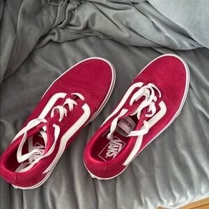 Dark Pink suede Vans size 10